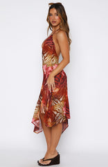 On His Mind Midi Dress Wild Ember