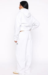 Through Thick And Thin Wide Leg Sweatpants Grey Marle