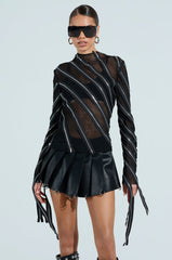 CROSS ZIP MESH TOP
