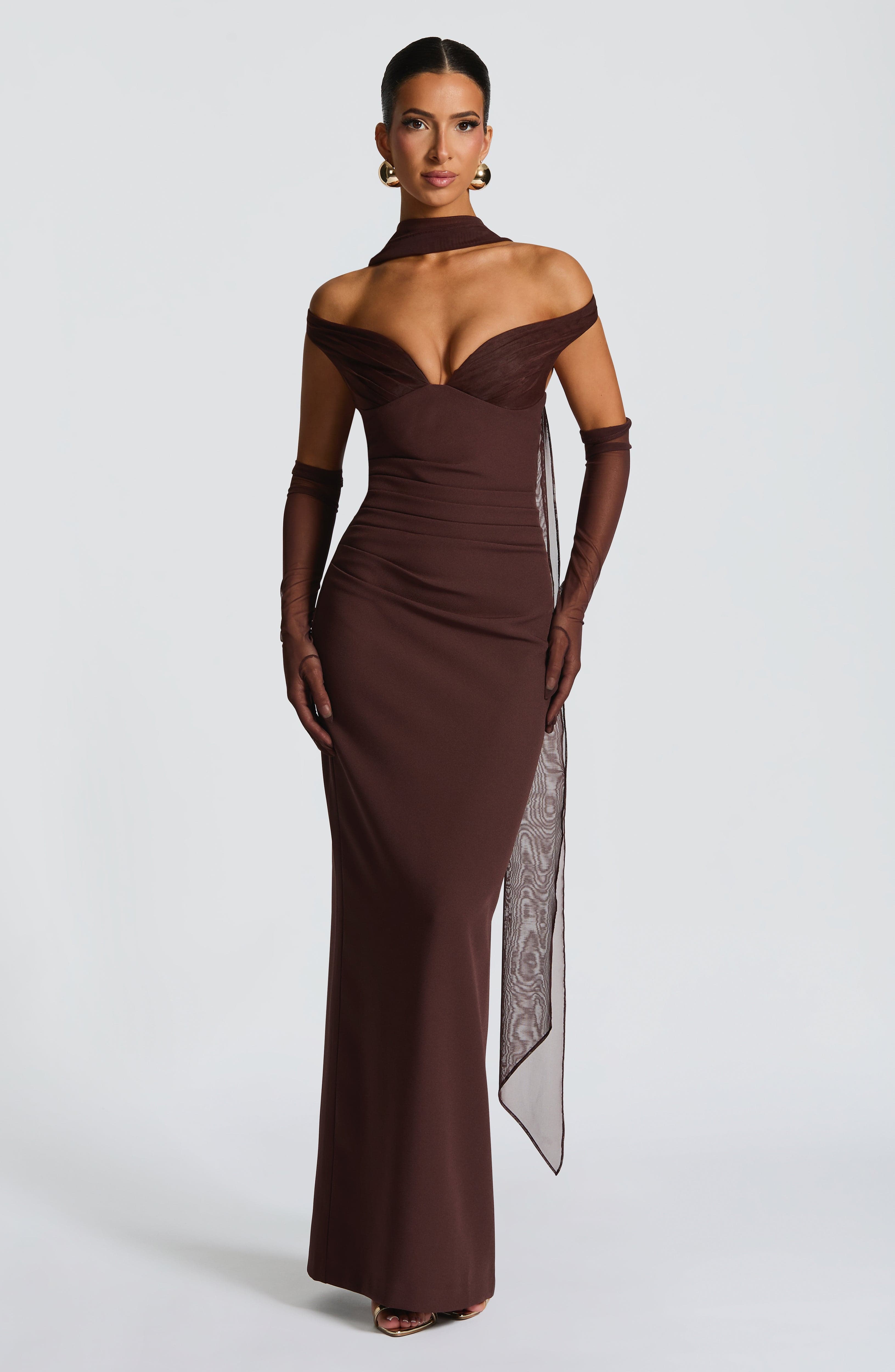 Abigail Maxi Dress - Plum Brown Dress Babyboo Fashion Premium Exclusive Design