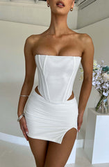 Alina Mini Skirt - White Skirt XS Babyboo Fashion Premium Exclusive Design