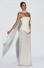 Allaire Maxi Skirt - Ivory Skirt Babyboo Fashion Premium Exclusive Design