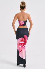 Allegra Top - Black Floral Print Tops Babyboo Fashion Premium Exclusive Design