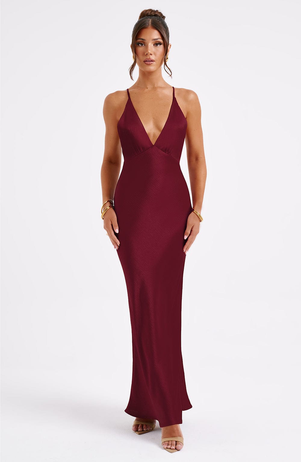 Anja Maxi Dress - Burgundy Dress Babyboo Fashion Premium Exclusive Design