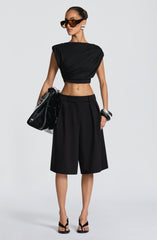 Ausra Bermuda Shorts - Black Shorts Babyboo Fashion Premium Exclusive Design