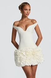 Aveta Mini Dress - Ivory Dress XS Babyboo Fashion Premium Exclusive Design