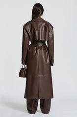 Bridget Trench Coat - Plum Brown Jacket Babyboo Fashion Premium Exclusive Design