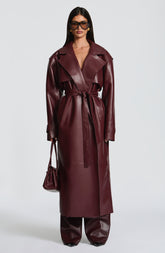 Bridget Trench Coat - Plum Jacket XS Babyboo Fashion Premium Exclusive Design
