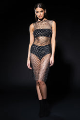 BRING ON THE BLING SHEER MIDI DRESS