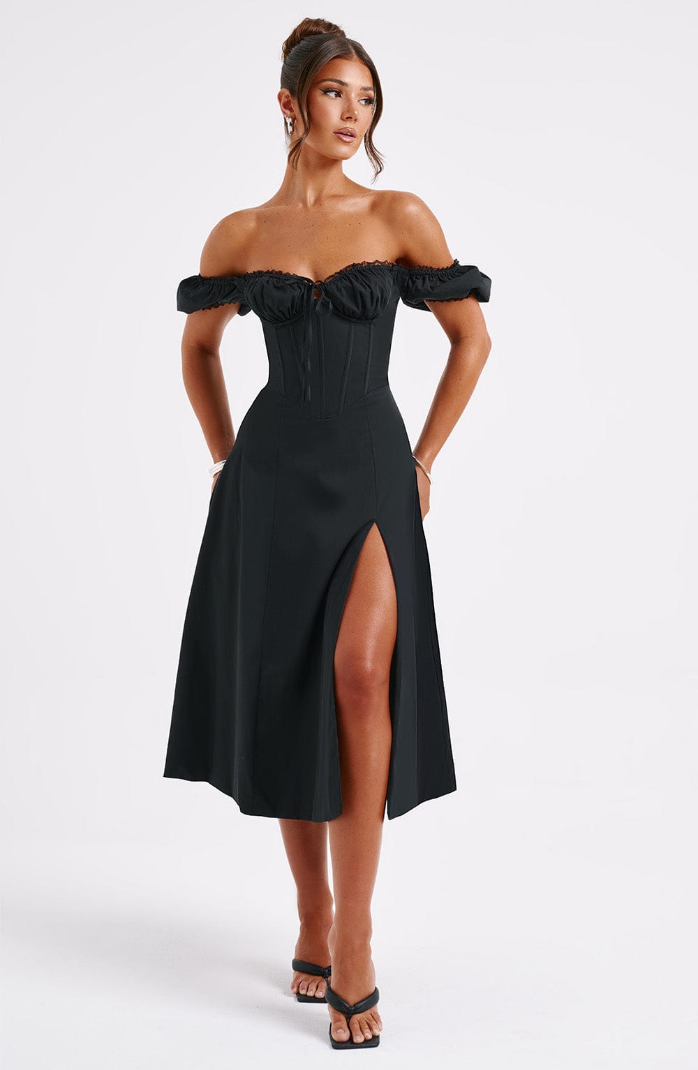 Courtney Midi Dress - Black Dress Babyboo Fashion Premium Exclusive Design