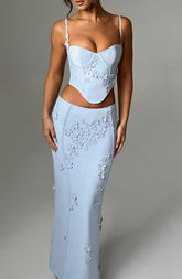 Dalary Maxi Skirt - Blue Skirt Babyboo Fashion Premium Exclusive Design