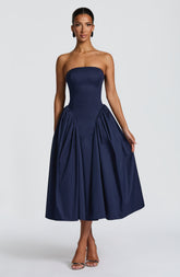 Darla Midi Dress - Navy Dress Babyboo Fashion Premium Exclusive Design