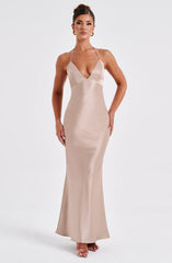 Delphine Maxi Dress - Champagne Dress Babyboo Fashion Premium Exclusive Design