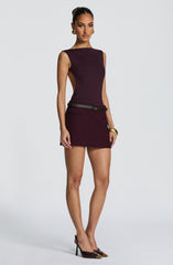 Edna Mini Skirt - Plum Skirt Babyboo Fashion Premium Exclusive Design