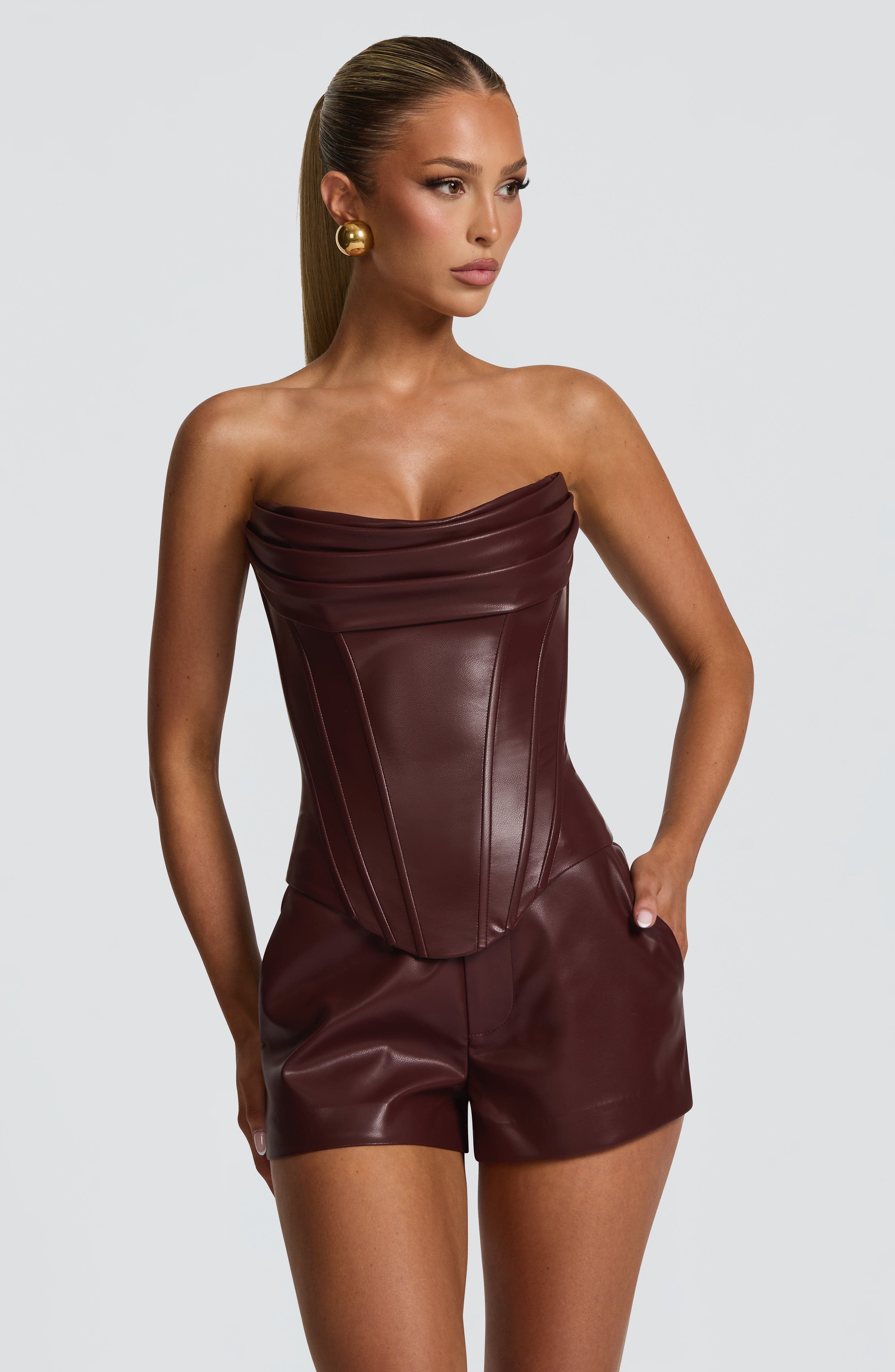 Elvina Corset - Burgundy Tops Babyboo Fashion Premium Exclusive Design