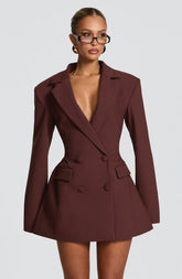Elvira Mini Dress - Plum Brown Dress Babyboo Fashion Premium Exclusive Design