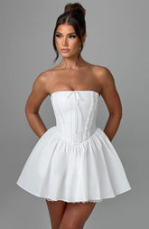 Evie Mini Dress - Ivory Dress XS Babyboo Fashion Premium Exclusive Design