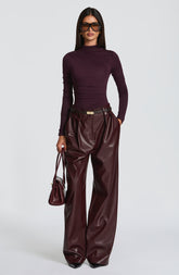 Glenda Pants - Plum Pants XS Babyboo Fashion Premium Exclusive Design