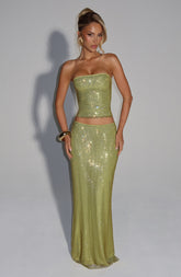 Hali Maxi Skirt - Olive Skirt Babyboo Fashion Premium Exclusive Design