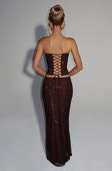 Hali Maxi Skirt - Plum Brown Skirt Babyboo Fashion Premium Exclusive Design