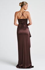 Helen Maxi Dress - Plum Brown Dress Babyboo Fashion Premium Exclusive Design