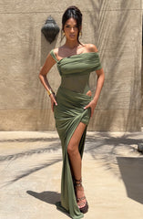 Henrietta Maxi Skirt - Khaki Skirt Babyboo Fashion Premium Exclusive Design