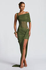 Henrietta Maxi Skirt - Khaki Skirt Babyboo Fashion Premium Exclusive Design