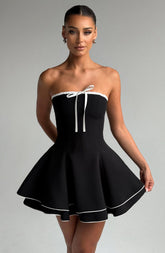 Juno Mini Dress - Black/White Dress Babyboo Fashion Premium Exclusive Design