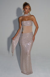 Kailani Maxi Dress - Nude Dress Babyboo Fashion Premium Exclusive Design