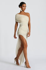 Laverna Midi Dress - Ivory Dress Babyboo Fashion Premium Exclusive Design