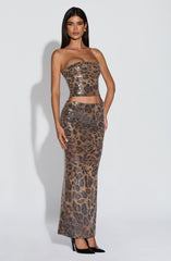 Leola Maxi Skirt - Sequin Leopard Print Skirt Babyboo Fashion Premium Exclusive Design