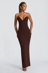 Lindsey Maxi Dress - Plum Brown Dress Babyboo Fashion Premium Exclusive Design