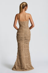 Lysandra Maxi Dress - Beige Dress Babyboo Fashion Premium Exclusive Design