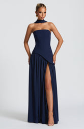 Maliyah Maxi Dress - Navy Dress Babyboo Fashion Premium Exclusive Design