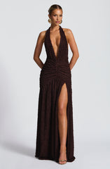 Minerva Maxi Dress - Plum Brown Dress Babyboo Fashion Premium Exclusive Design