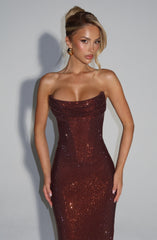 Mirabella Maxi Dress - Plum Brown Dress Babyboo Fashion Premium Exclusive Design