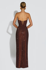 Mirabella Maxi Dress - Plum Brown Dress Babyboo Fashion Premium Exclusive Design