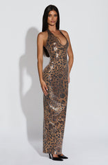 Morena Maxi Dress - Sequin Leopard Print Dress Babyboo Fashion Premium Exclusive Design