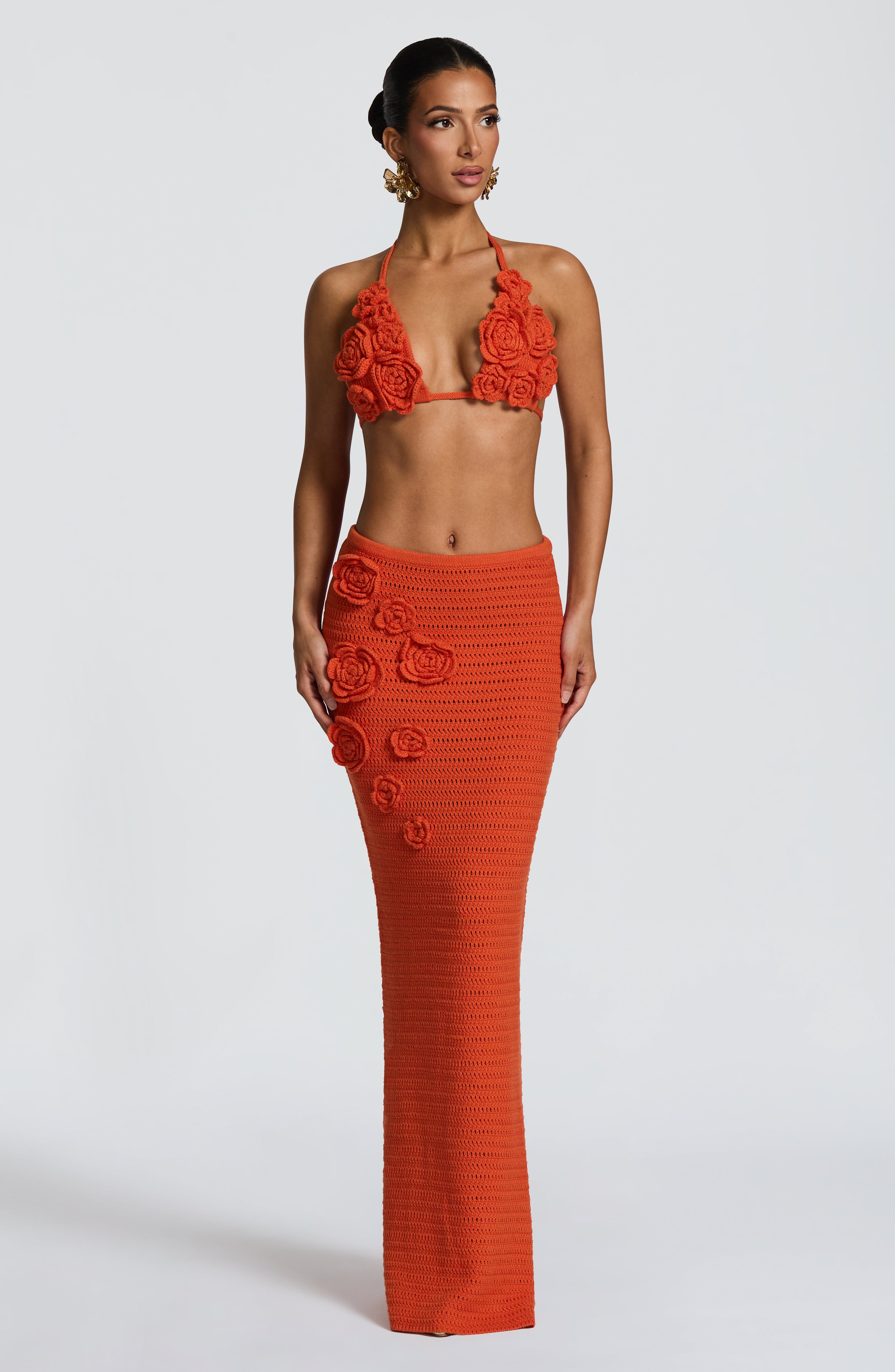 Nerida Maxi Skirt - Orange Skirt Babyboo Fashion Premium Exclusive Design