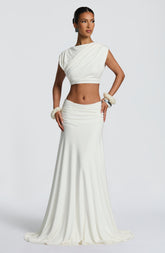 Paige Maxi Skirt - Ivory Skirt XS Babyboo Fashion Premium Exclusive Design