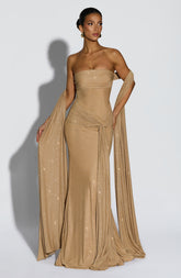 Paula Maxi Dress - Gold Sparkle Dress Babyboo Fashion Premium Exclusive Design