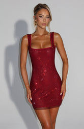 Petra Mini Dress - Wine Dress Babyboo Fashion Premium Exclusive Design