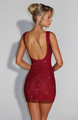 Petra Mini Dress - Wine Dress Babyboo Fashion Premium Exclusive Design