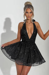 Pippa Mini Dress - Black Sparkle Dress Babyboo Fashion Premium Exclusive Design