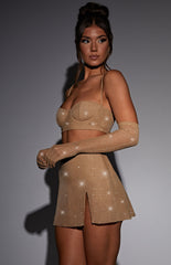Posie Mini Skirt - Gold Sparkle Skirt Babyboo Fashion Premium Exclusive Design