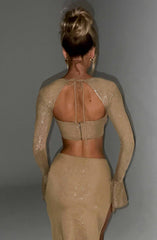 Priscilla Top - Gold Sparkle Tops Babyboo Fashion Premium Exclusive Design