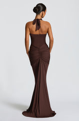 Rosetta Maxi Dress - Plum Brown Dress Babyboo Fashion Premium Exclusive Design