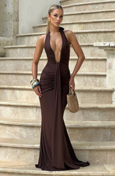 Rosetta Maxi Dress - Plum Brown Dress Babyboo Fashion Premium Exclusive Design