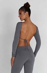 Sahra Top - Charcoal Tops Babyboo Fashion Premium Exclusive Design