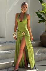 Saira Maxi Skirt - Olive Skirt Babyboo Fashion Premium Exclusive Design